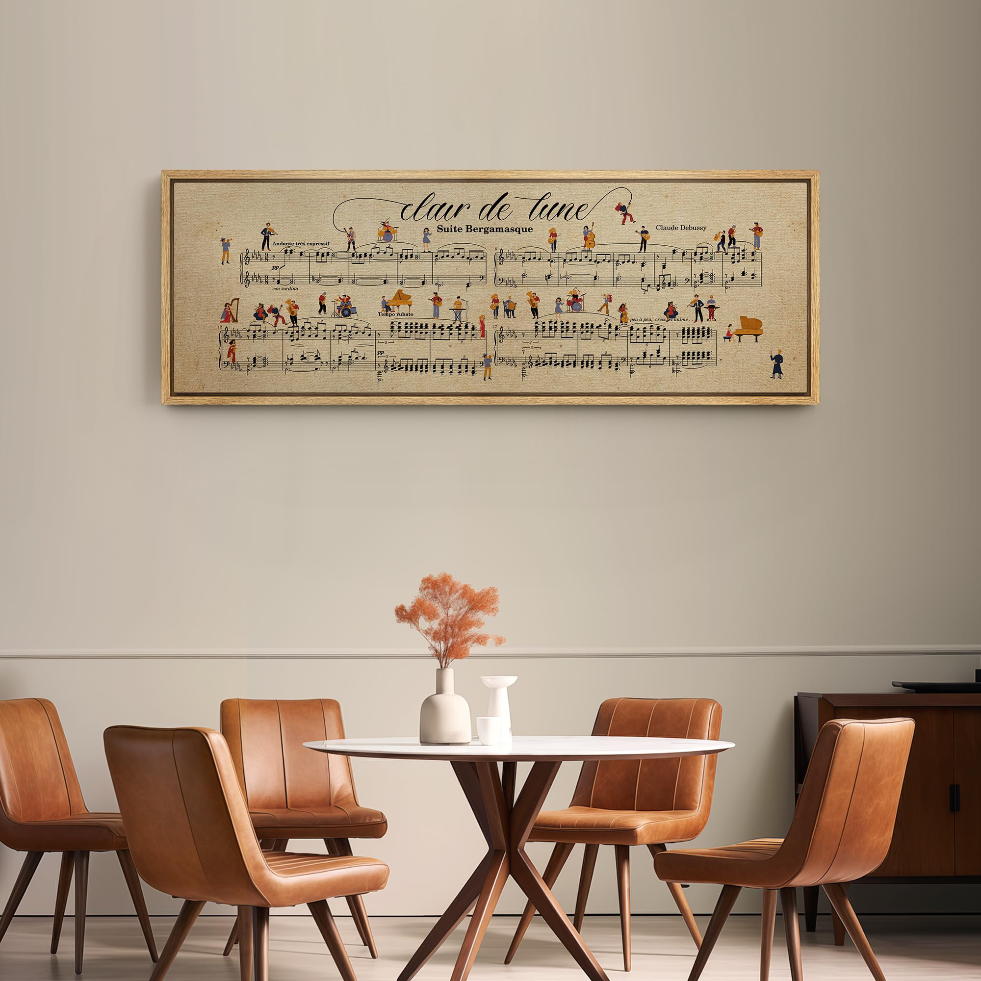 IDEA4WALL Claude Debussy 'Clair De Lune' Sheet Modern Rustic Music